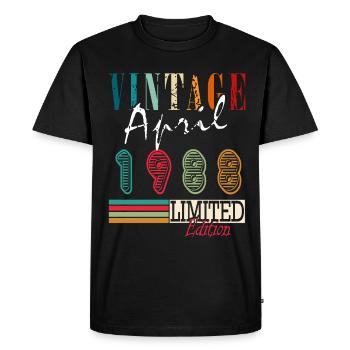 35th birthday - legends were born in April 1988 - Men's Premium Organic T-Shirt - black - Front - Nico (187cm)