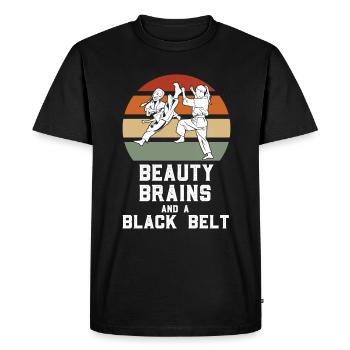 Combattant de judo - T-shirt Premium bio Homme - noir - Devant - Nico (187cm)