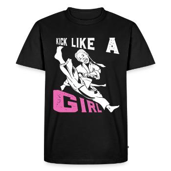 Karate Taekwondo Girls Women Karate Kick - Men's Premium Organic T-Shirt - black - Front - Nico (187cm)