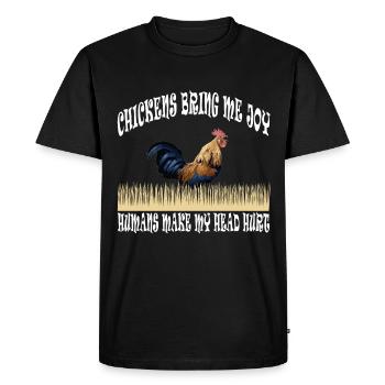 Chicken Chickens Chicken coop Christmas Gift - Men's Premium Organic T-Shirt - black - Front - Nico (187cm)