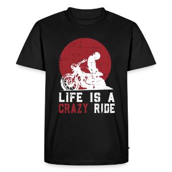 Moto motard Chopper Born - T-shirt Premium bio Homme - noir - Devant - Nico (187cm)