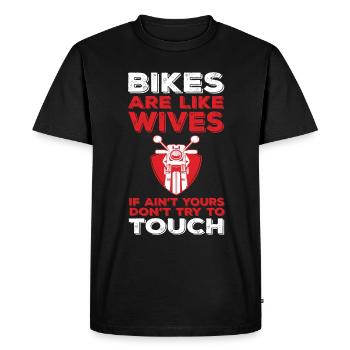 Équipement de motard moto - T-shirt Premium bio Homme - noir - Devant - Nico (187cm)