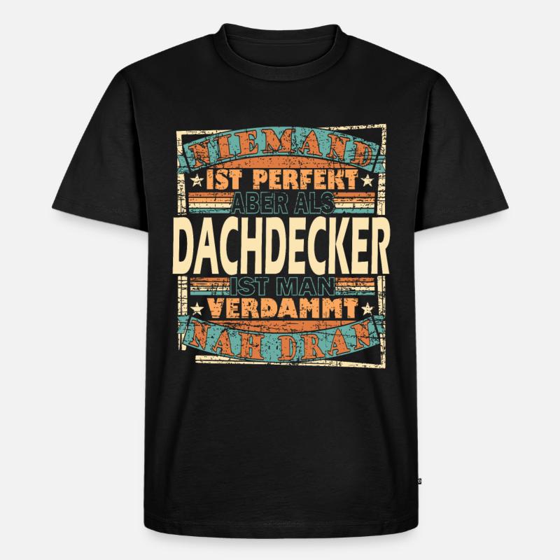 Dachdecker Dachdeckerin Dachspengler - Männer Premium Bio T-Shirt - Schwarz
