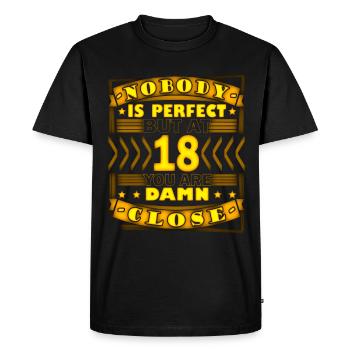 18e anniversaire - T-shirt Premium bio Homme - noir - Devant - Nico (187cm)