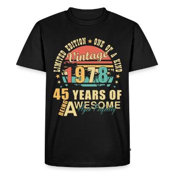 1978 45th anniversary gift - Men's Premium Organic T-Shirt - black - Front - Nico (187cm)