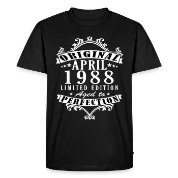 Avril 1988 | Avril 1988 Anniversaire 1988 - T-shirt Premium bio Homme - noir - Devant - Nico (187cm)