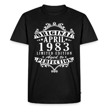 1983 April 1983 Anniversary April 1983 April - Men's Premium Organic T-Shirt - black - Front - Nico (187cm)