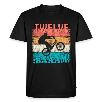12 Birthday Bmx Bike 12 Years Gift - Men's Premium Organic T-Shirt - black - Front - Nico (187cm)