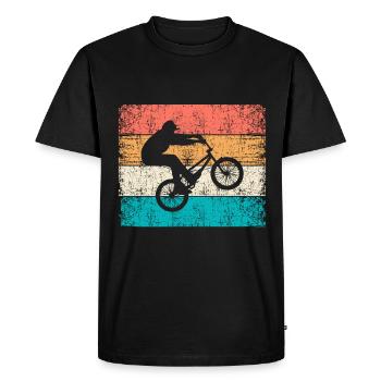 Bunnyhop BMX Vintage Stunt BMX - Men's Premium Organic T-Shirt - black - Front - Nico (187cm)
