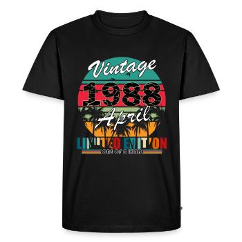 April 1988. Best birthday present April 1988. - Men's Premium Organic T-Shirt - black - Front - Nico (187cm)