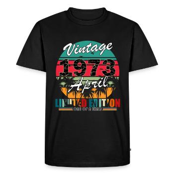 Avril 1973 Jubilé 1973 Légendes Avril - T-shirt Premium bio Homme - noir - Devant - Nico (187cm)