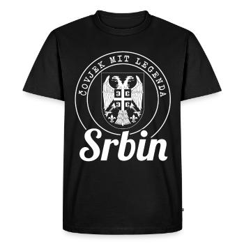 Covjek with Legenda - Srbin Srbija Serbia - Men's Premium Organic T-Shirt - black - Front - Nico (187cm)