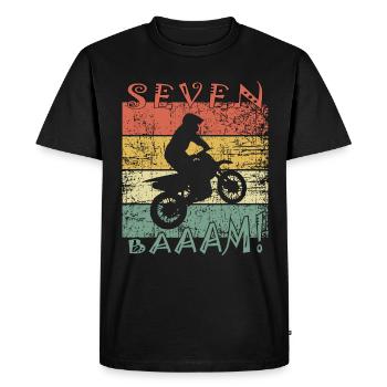 7th Birthday Motocross 7 Year Boys Girls - Men's Premium Organic T-Shirt - black - Front - Nico (187cm)