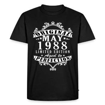 Anniversaire Mai 1988 Légendaire Épopée - T-shirt Premium bio Homme - noir - Devant - Nico (187cm)