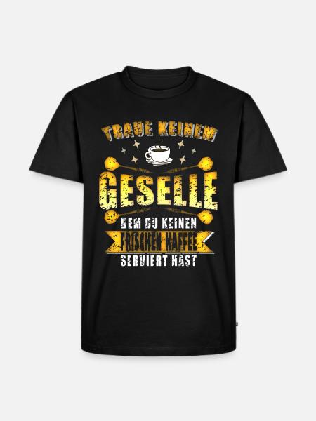 Geselle Kaffee Handwerker Spruch - Männer Premium Bio T-Shirt - Schwarz