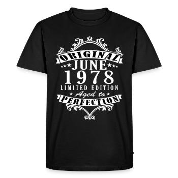 June 1978 Anniversary June 1978 June - Men's Premium Organic T-Shirt - black - Front - Nico (187cm)