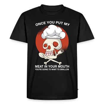 Cuisiner Cuisine Cadeau de cuisine Dire - T-shirt Premium bio Homme - noir - Devant - Nico (187cm)