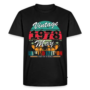 Birth month May 1978. Vintage May 1978 Retro - Men's Premium Organic T-Shirt - black - Front - Nico (187cm)