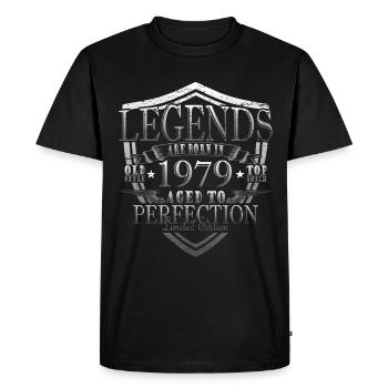 Légende 1979 Anniversaire Année de naissance 1979 Hommes - T-shirt Premium bio Homme - noir - Devant - Nico (187cm)