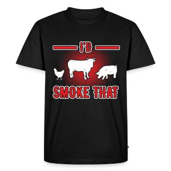BBQ Smoker Smoke Grilling Griller Grill Cadeau - T-shirt Premium bio Homme - noir - Devant - Nico (187cm)
