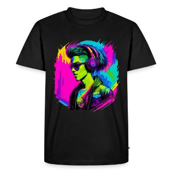 Cyber-garçon - T-shirt Premium bio Homme - noir - Devant - Nico (187cm)