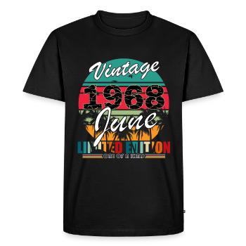 Juin 1968 Édition Limitée - T-shirt Premium bio Homme - noir - Devant - Nico (187cm)