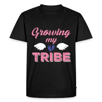 Grossesse Chargement Grossesse Naissance - T-shirt Premium bio Homme - noir - Devant - Nico (187cm)