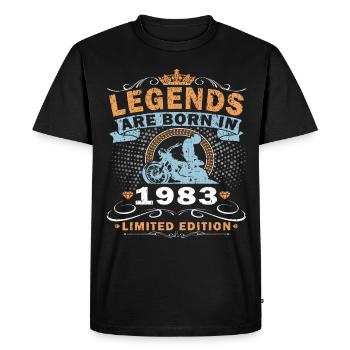 Biker Motorcyclist Motorcycle Born In 1983 - Men's Premium Organic T-Shirt - black - Front - Nico (187cm)