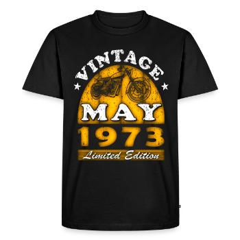 Motorcyclist Motorcycle Biker Born May 1973 - Men's Premium Organic T-Shirt - black - Front - Nico (187cm)