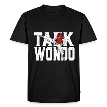Taekwondo Écritures coréennes - T-shirt Premium bio Homme - noir - Devant - Nico (187cm)