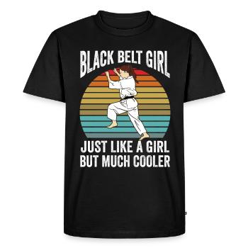 Ceinture noire Femmes Karaté - T-shirt Premium bio Homme - noir - Devant - Nico (187cm)