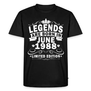 Juin 1988 Anniversaire Juin 1988 Juin - T-shirt Premium bio Homme - noir - Devant - Nico (187cm)