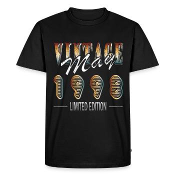 May 1998 Year born May 1998 Anniversary - Men's Premium Organic T-Shirt - black - Front - Nico (187cm)