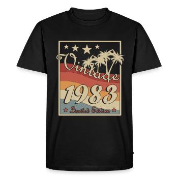 Year 1983 Original - Men's Premium Organic T-Shirt - black - Front - Nico (187cm)
