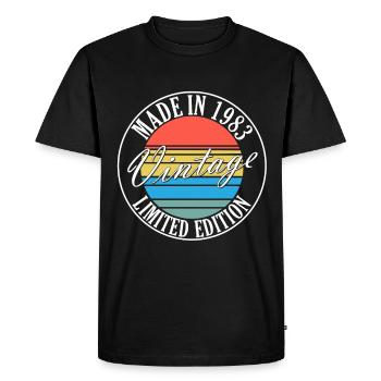 Year 1983 Original - Men's Premium Organic T-Shirt - black - Front - Nico (187cm)