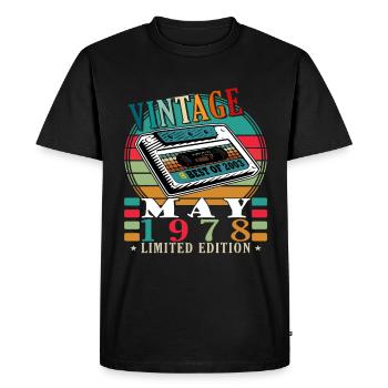1978 May 1978 Anniversary May 1978 May - Men's Premium Organic T-Shirt - black - Front - Nico (187cm)