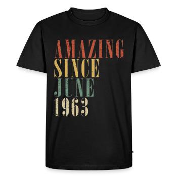 1963 June 1963 Anniversary June 1963 June - Men's Premium Organic T-Shirt - black - Front - Nico (187cm)
