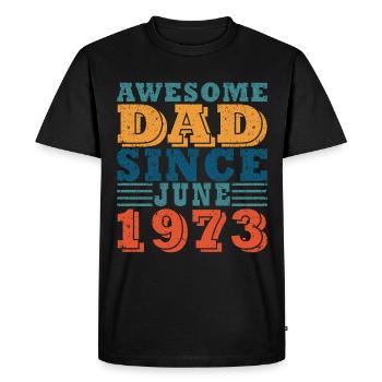 1973 Retro Style 50th Birthday Shirt - Men's Premium Organic T-Shirt - black - Front - Nico (187cm)
