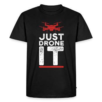 Drone - il suffit de le drone - T-shirt Premium bio Homme - noir - Devant - Nico (187cm)
