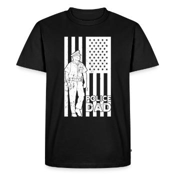 Father & Policeman - dad Tshirt / Gift cool - Men's Premium Organic T-Shirt - black - Front - Nico (187cm)