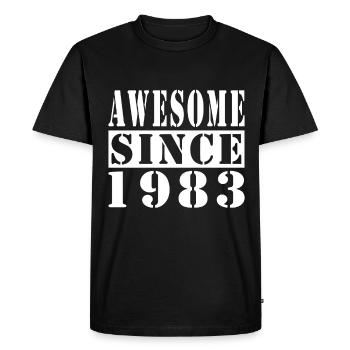 Awesome Since 1983 - Men's Premium Organic T-Shirt - black - Front - Nico (187cm)