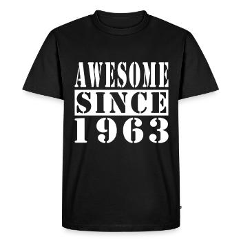 Awesome Since 1963 - Men's Premium Organic T-Shirt - black - Front - Nico (187cm)