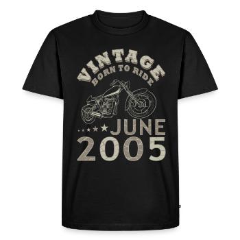 Motard moto juin 2005 18 ans disant - T-shirt Premium bio Homme - noir - Devant - Nico (187cm)