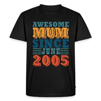 Maman Juin 2005 millésime - T-shirt Premium bio Homme - noir - Devant - Nico (187cm)