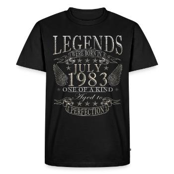 Juillet 1983 | Anniversaire 1983 Millésime Juillet - T-shirt Premium bio Homme - noir - Devant - Nico (187cm)