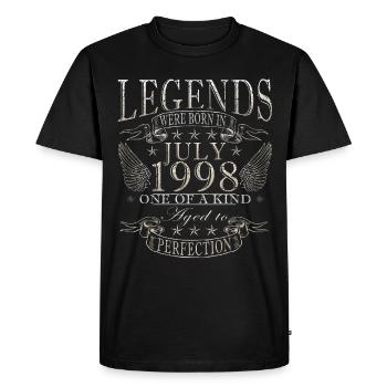 Juillet 1998 - Anniversaire en juillet - T-shirt Premium bio Homme - noir - Devant - Nico (187cm)