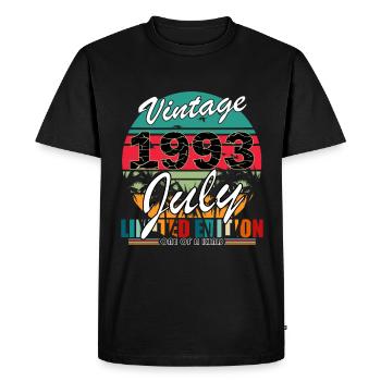 July 1993 | Born 1993 | born in July - Men's Premium Organic T-Shirt - black - Front - Nico (187cm)