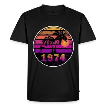 1974 Birthday Vintage Gift Idea - T-shirt Premium bio Homme - noir - Devant - Nico (187cm)