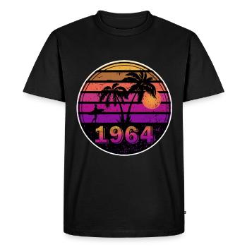 59th Birthday June Vintage 1964 Vintage - Men's Premium Organic T-Shirt - black - Front - Nico (187cm)