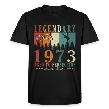 50e anniversaire Homme né en 1973 Légende - T-shirt Premium bio Homme - noir - Devant - Nico (187cm)